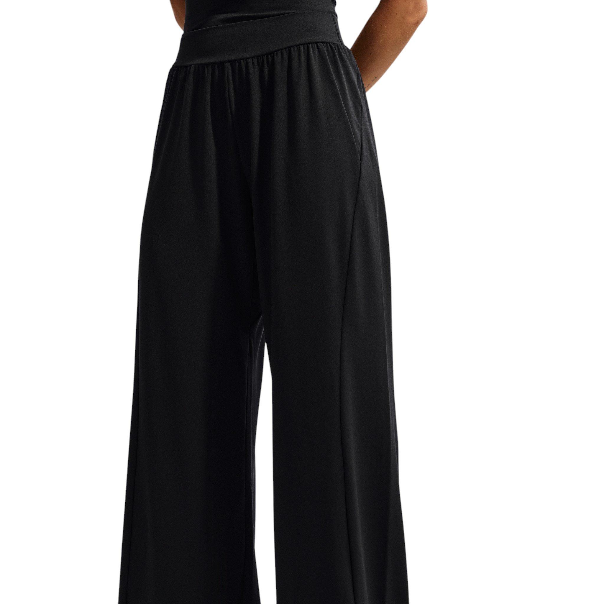 Nike Women's Zenvy Mid-Rise Wide-Leg Pants - Black - BLACK